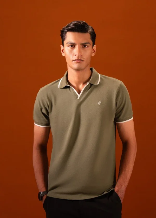 DK Olive V Neck POLO
