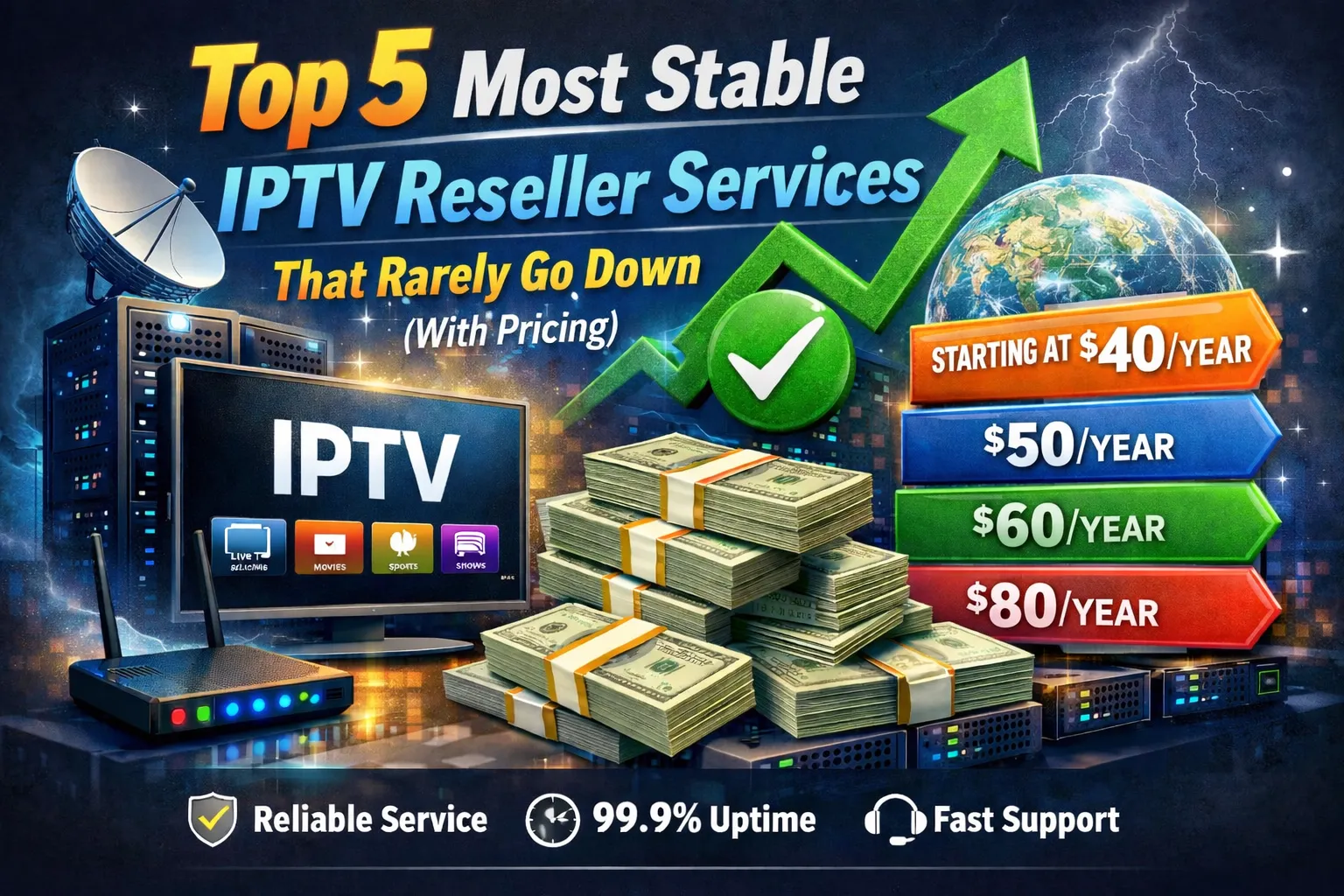 Top 5 Most Stable IPTV Reseller Services That Rarely Go Down (With Pricing)